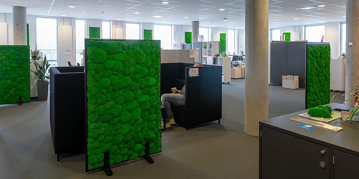 Mobile mosvægge på kontor,