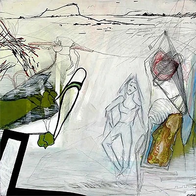 Kvardratisk maleri, abstrakt,