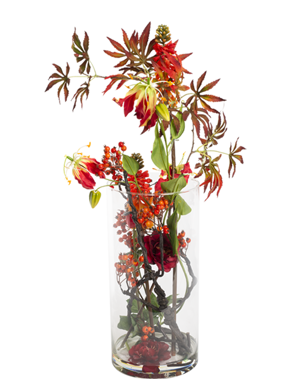 silkebuketter, stor orange buket, kreative buketter, silkeblomster, kunstige buketter, kunstige blomster