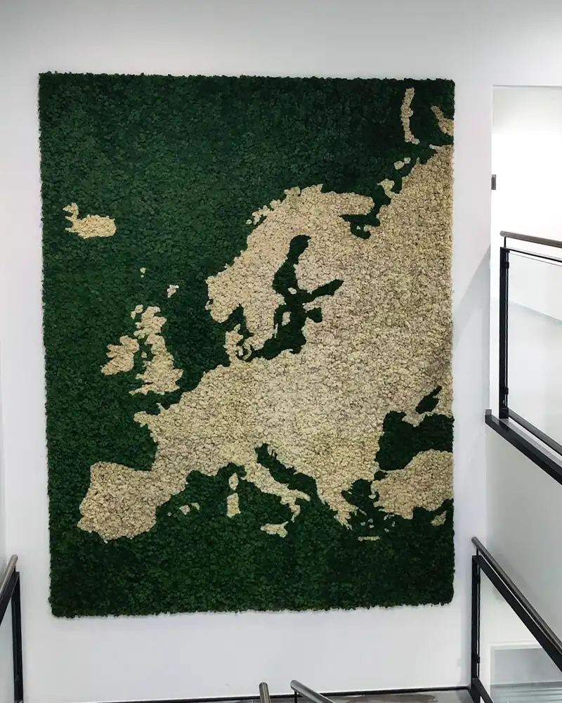 Europakort lavet i mos,
