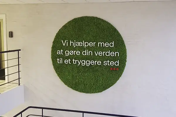 Stor moscirkler i rensdyrmos med tekst,